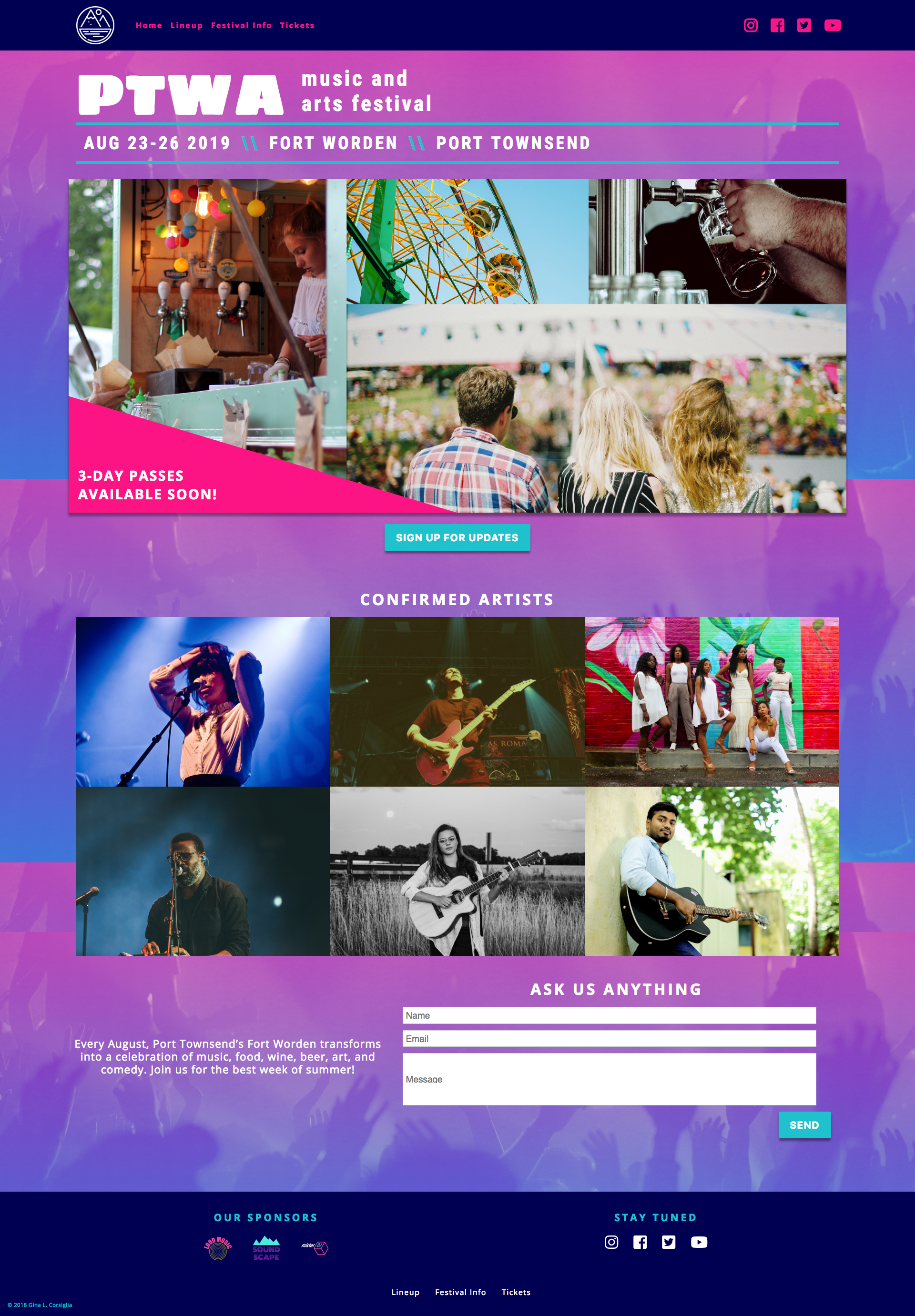 Music Festival Website Mockup